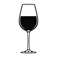 Wine glasses vector isolated on white background.