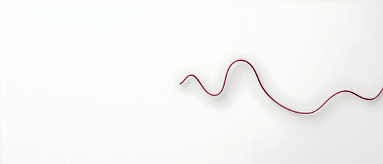 Abstract Red Line on White Background