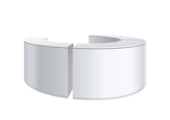 Promotion counter, Retail Trade Stand Isolated on the white background. MockUp Template For Your Design. Vector illustration.