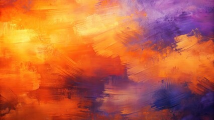 Abstract Orange and Purple Hues A Textured Background of Vivid Brushstrokes and Dynamic Color Blends
