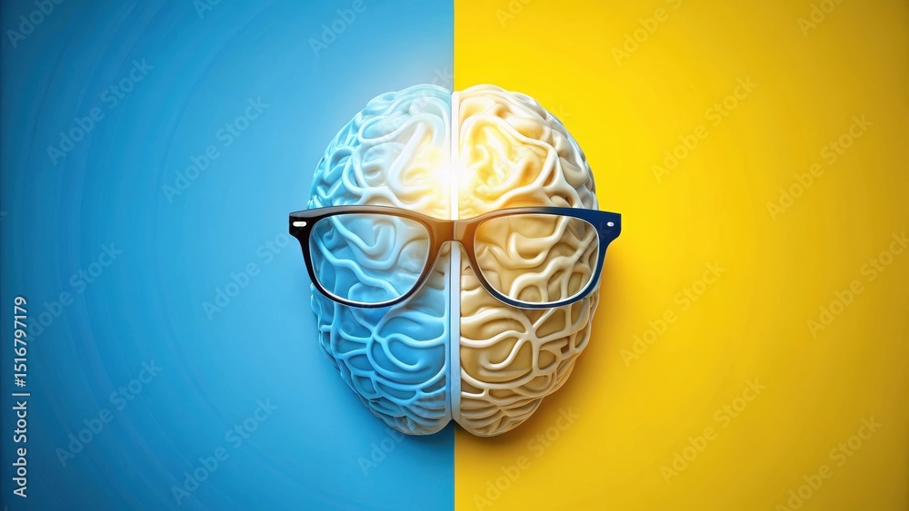 Poster illuminated mind a conceptual representation of intellectual brilliance and the power of knowledge, 