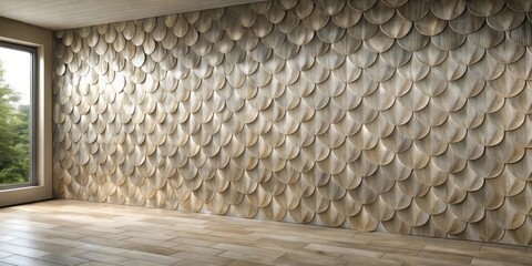Elegant Scallop Wall Paneling in a Modern Room Interior Design