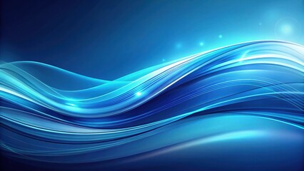 Abstract Blue Waveform Design Serene Curves and Glowing Lines for Digital Backgrounds