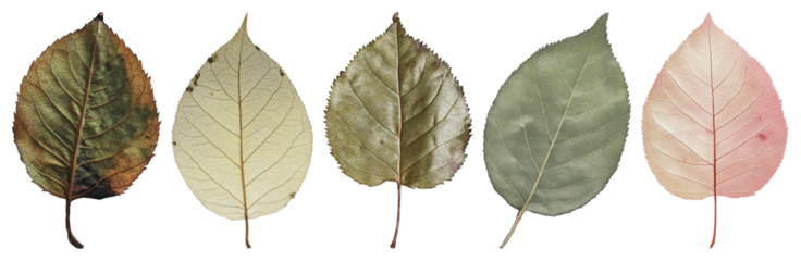 PNG Colorful dried leaves collection, element set on transparent background