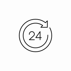 24 hours service icon sign vector