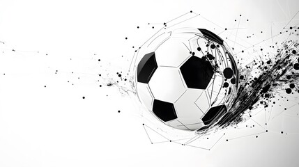 Abstract design of a soccer ball in motion.