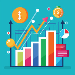 business graph with arrow