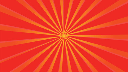 Retro Sunburst Background  Red and Yellow Comic Style Burst Rays for Pop Art, Poster, Sale Banner, Manga, Vintage Design.
