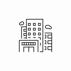 city tall buildings icon sign vector
