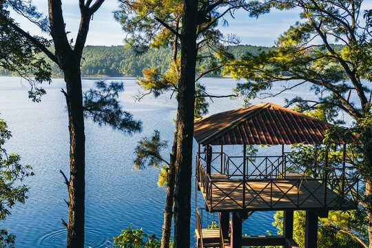 The famous Umiam reservoir lake of Meghalaya, India