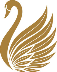 Swan logo design with elegant golden and modern branding elements vector illustration.