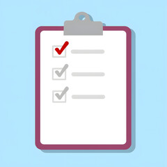 Checklist on clipboard against blue background