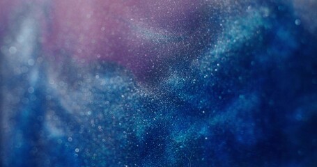 Abstract background. Blue-pink glitter paint shimmers