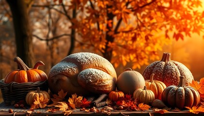 thanks giving walpaper, pumpkins and autumn leaves