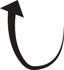 Arrow icon. Hand drawn black line doodle arrow, curve arrow vector. Sketch curved dashed arrows design isolated on transparent background. Direction shape for web and app.