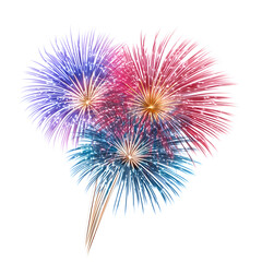 Colorful pyrotechnics exploding in a black night sky, a vibrant celebration display of light and color for any holiday event