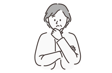 困っている年配の女性