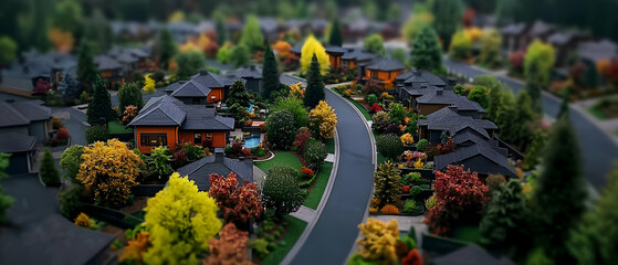 Autumn Miniature Model Neighborhood