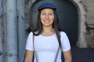 A Latin cute woman with a romantic look 