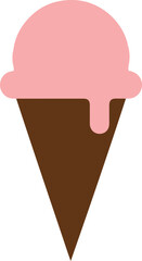 Ice cream cone with one scoop flat icon for apps and websites