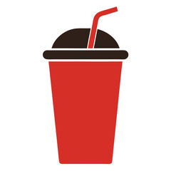 red plastic cup with straw