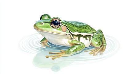 Obraz premium illustration of a frog and water on a white background illustration , no logos, no brands