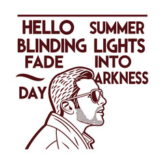 Stylish Male Portrait with Sunglasses and Summer Typography Design portrait, man, sunglasses, typography,