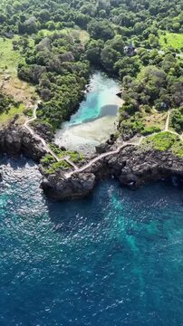 aerial view of Weekuri Lagoon in East Nusa Tenggara