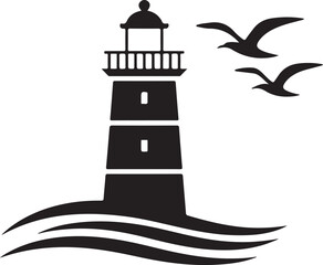 lighthouse silhouette vector icon