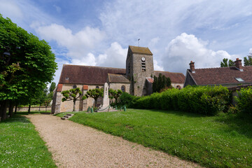 Church of Recloses village in the French Gâtinais Regional Nature Park
