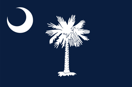 National flag of South Carolina. American State South Carolina flag. Vector Illustration.