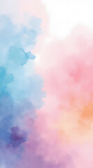 Abstract watercolor background featuring soft pastel hues of blue pink and purple creating a dreamy and artistic design perfect for elegant graphic design and branding