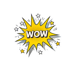 wow icon isolated transparent background Png