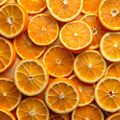 Obraz premium Fresh orange slices. a vibrant display.