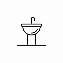 bathroom sink icon sign vector