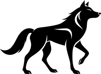 tanding wolf icon in minimal vector style, good for branding or UI.