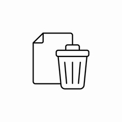 deleted document icon sign vector