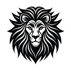 Obraz premium Majestic Lion Head Tribal Style Vector Illustration