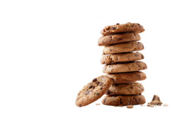 A Leaning Tower of Chocolate Chip Cookies: A Sweet Temptation Against the Darkness, Calling for a Moment of Indulgence and Delicious Decadence.
