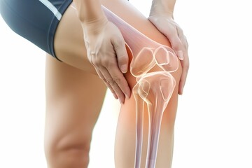 A woman's leg with pain in the knee