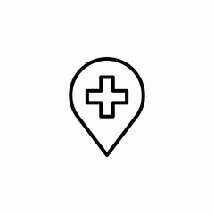 hospital address icon sign vector
