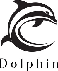 Obraz premium Minimal Dolphin Logo Design – Silhouette Style Vector for Modern Branding 