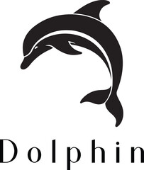 Naklejka premium Minimal Dolphin Logo Design – Silhouette Style Vector for Modern Branding 