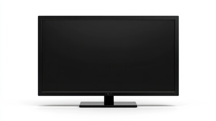 Black TV screen isolated on white background, television, display , tv, screen