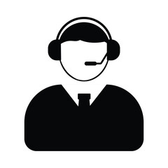 Call center operator icon. Customer support icon vector set. Call center vector symbol design. Customer service icon logo design. Man and woman vector. Boy, Girl tele color icon. Vector illustration.