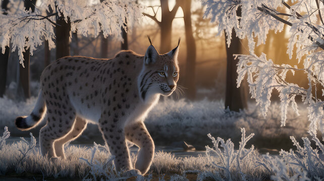 lynx in the snow
