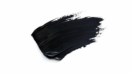 Black Paint Brush Stroke On White Background