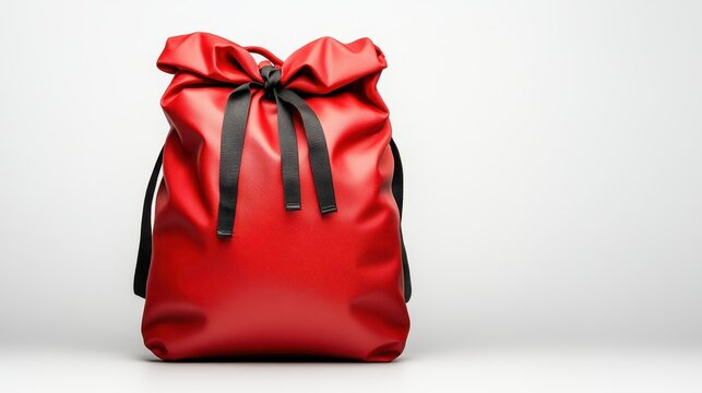 This modern red backpack, designed with a stylish flair, boasts a versatile and functional silhouette perfect for daily use or outdoor adventures, blending fashion and practicality.