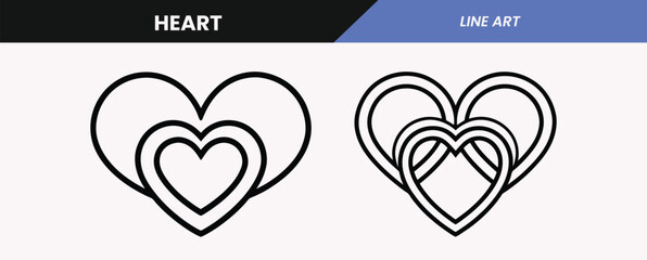 Intertwined Heart Line Art – Minimalist Love Symbols