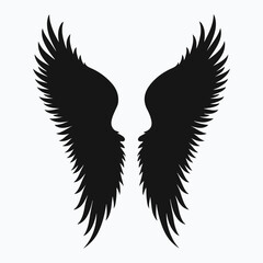 Obraz premium Angel wings black logo silhouette vector